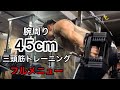 腕周り45cmの三頭筋トレーニング
