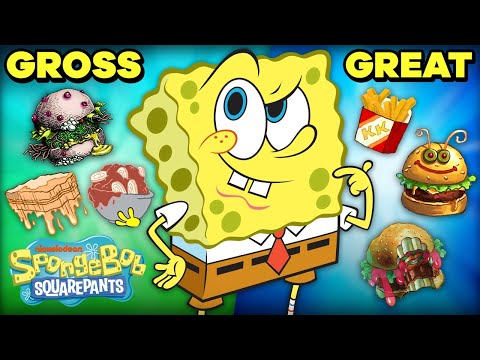噁心-O-Meter ? 訴比基尼海灘的每種食物 ?| 海綿寶寶 (Gross-O-Meter ? v. Every Food in Bikini Bottom ? | SpongeBob)