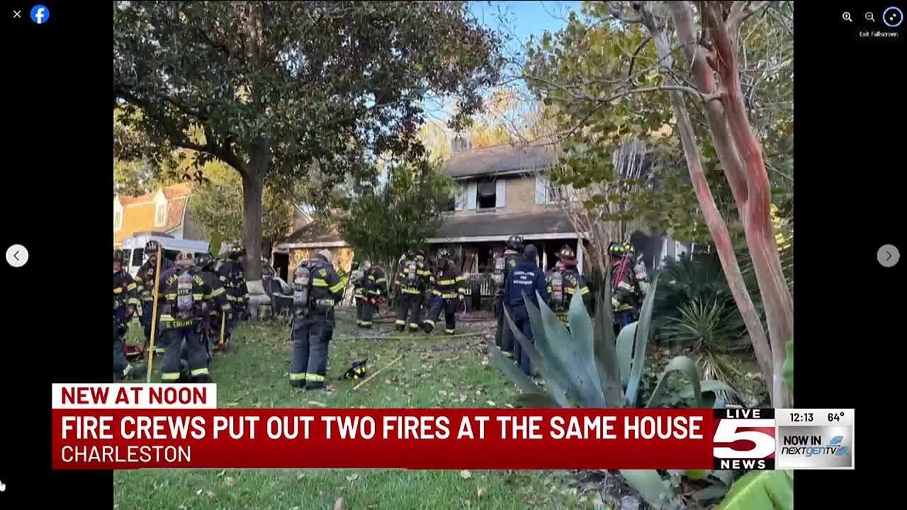 VIDEO: Charleston Fire crews put out two fires at same house within hours of each other