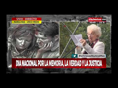 24 de Marzo. Cronica tv, Nota de HORACIO EMBON a Grupo LAS ESTATUAS. Marcha 2019