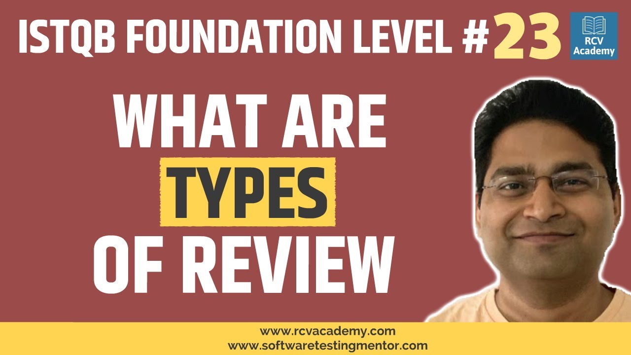 ISTQB Foundation Level #23 - Types of Review | Walk-through, Inspection, Technical Review