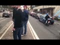 Roma fan taunts Leicester fans and crashes his scooter