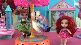 Barbie's Princess Playgroup Fair! Disney Princesses take daughters to Fun School Fair!