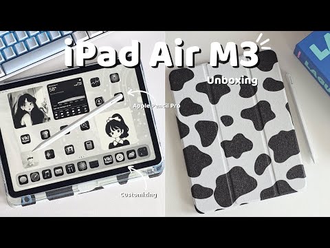 iPad Air M3 ♡ | ✨️ Aesthetic ASMR unboxing  📦 & Customization ✨️❄️☁️🧊