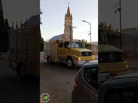Llegada de las unidades de los Bv de Venado Tuerto en su aniversario 68° al centro cultural local VT