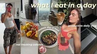 REALISTIC WHAT I EAT IN A DAY☕️| productive daily vlog, not tracking calories, cosy day at home 