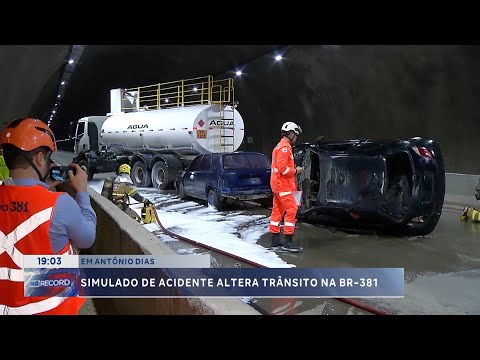 Em Antônio Dias: Simulado de acidente altera trânsito na BR-381.