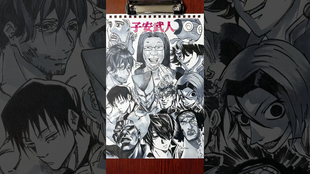 悪役キャラが多い子安武人さん😎 #一発描き #drawingchallenge #drawing #声優 #子安武人