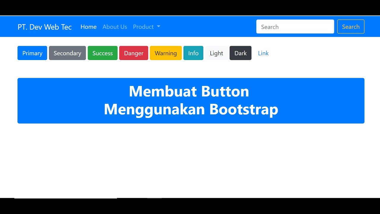 Tutorial Bootstrap #7. Membuat Button Menggunakan Bootstrap 4