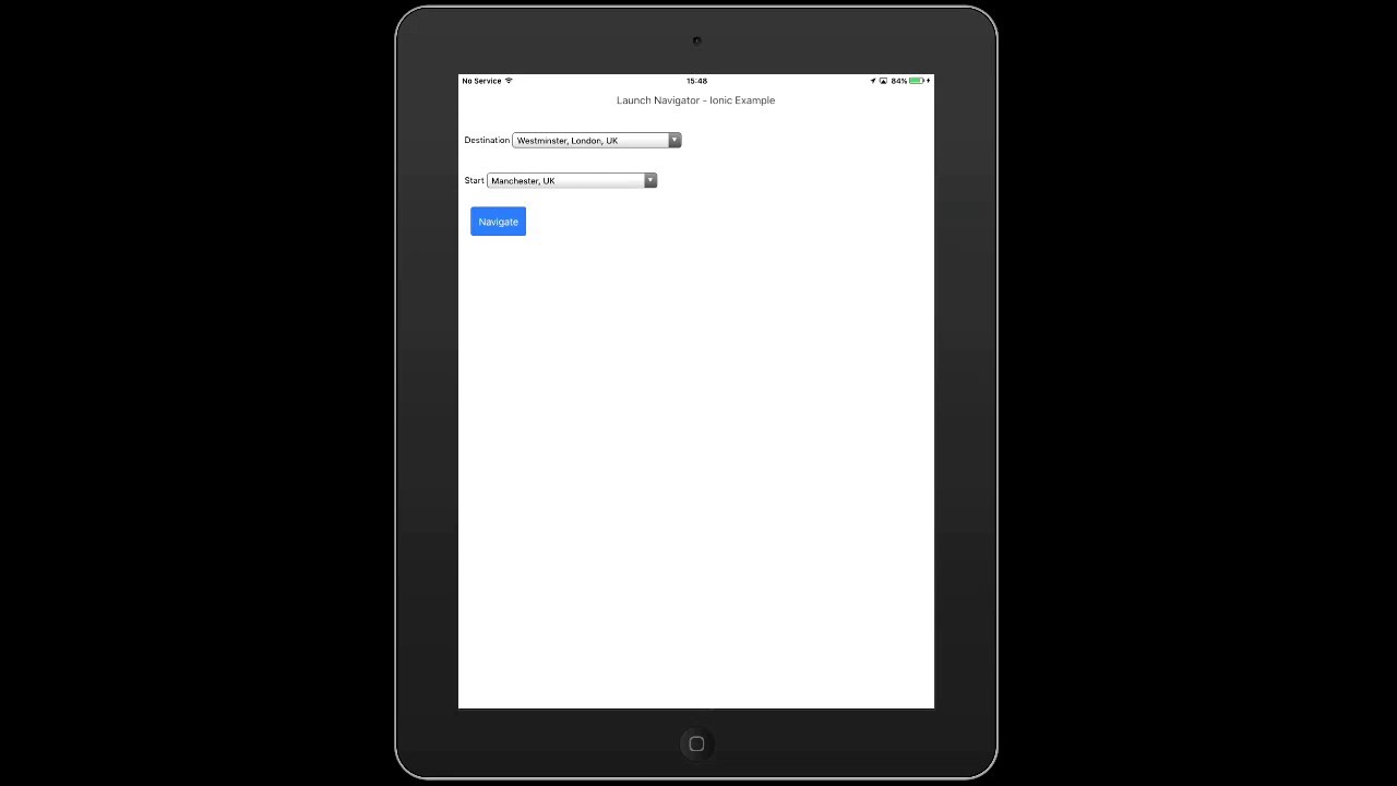 phonegap-launch-navigator@3 ios example