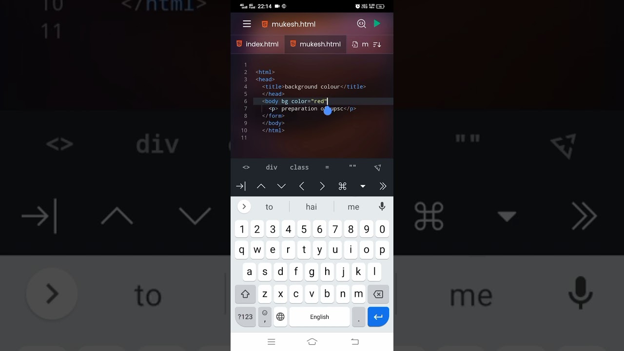 html coding karte🥰🥰 samay webpage ka background color kaise 👈👈change karte hai💯💯 /#html coding 😊