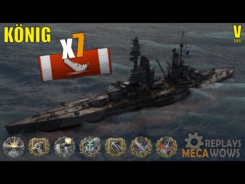 Battleship König 7 Kills & 134k Damage | World of Warships Gameplay