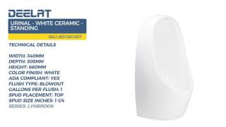 Urinal - White Ceramic - Standing