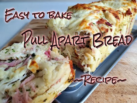 Easy to Bake Pull Apart Bread ~ Recipe ~ filled with Cooked Ham, Cheese & a hint of Herb and Garlic