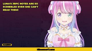 Luna's JRPG Notes Are So Scribbled Even SHE Can't Read Them! 【Hololive】