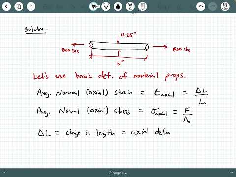 Mechanics of Materials - Video 36:  Material Properties Example 1 with Hooke's Law