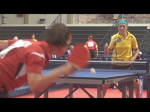 Larisa LAVRUKHINA vs Ina JOZEPSONE, European Veterans Team Championship Table Tennis