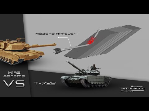 M1A2 Abrams VS T-72B | M829A3 APFSDS Armour Piercing Simulation