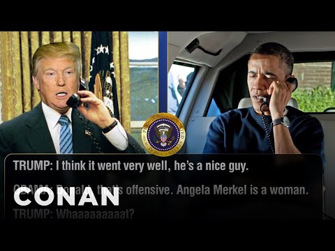Trump Calls Obama To Talk About Chancellor Merkel | CONAN on TBS