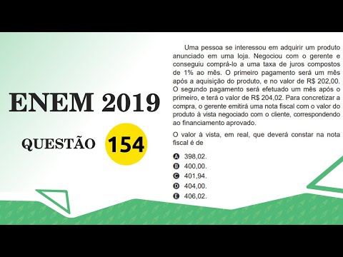 ENEM 2019 || Amarelo 154 | Azul 150 | Rosa 158 | Cinza 146 || Uma pessoa se interessou em adquirir