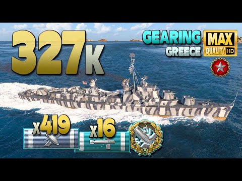 Destroyer Gearing: Holding the flank on map Greece - World of Warships