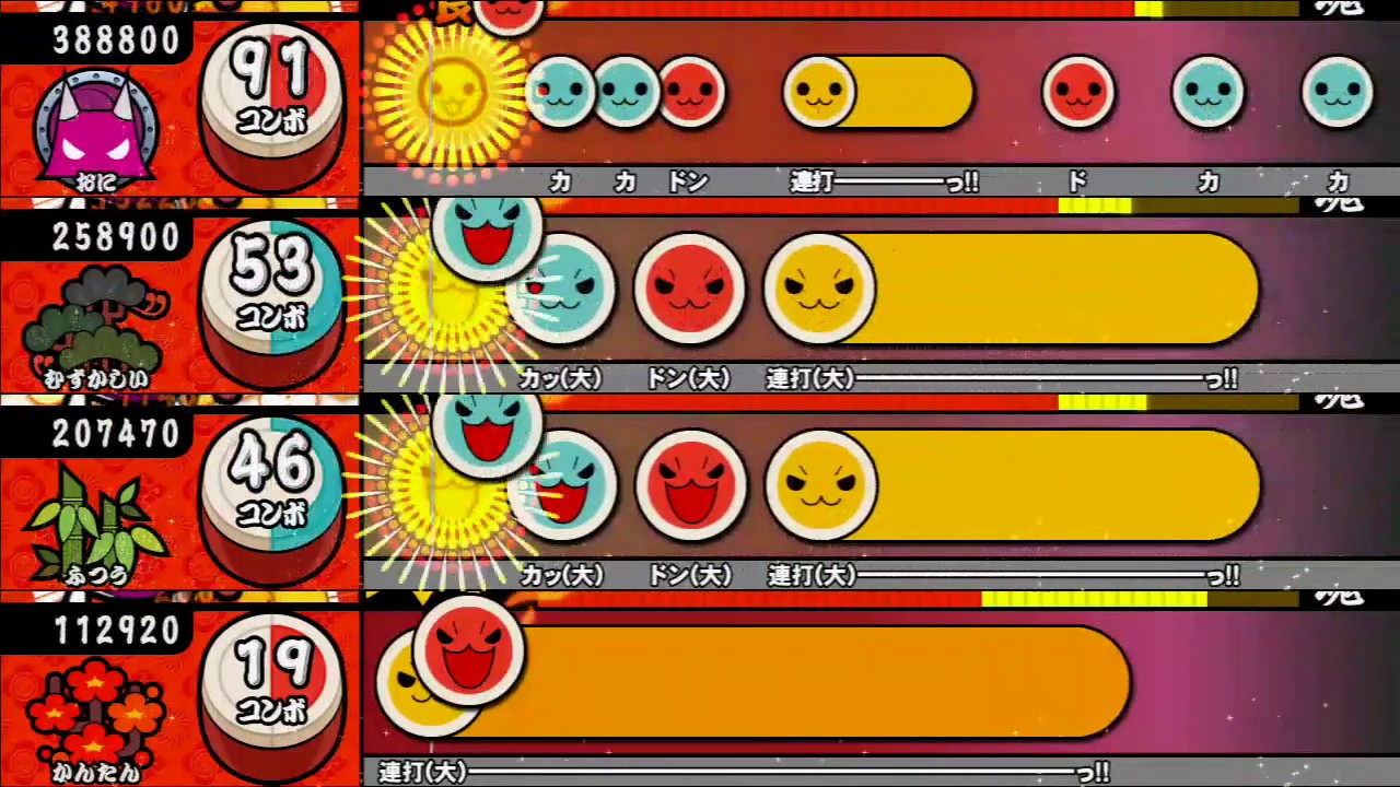 太鼓の達人 レッドver ペンパイナッポーアッポーペン(PPAP)【全難易度同時再生】