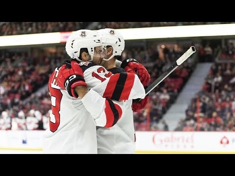 Hischier P.O.P. to Sharangovich for a shorty