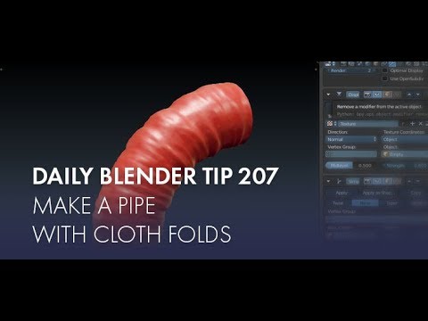 Daily Blender Tip 207 - Make a pipe with cloth folds