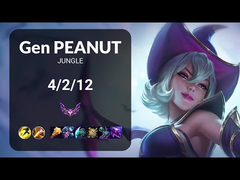 Gen Peanut Elise vs Nidalee JUNGLE - KR MASTER Patch 13.19