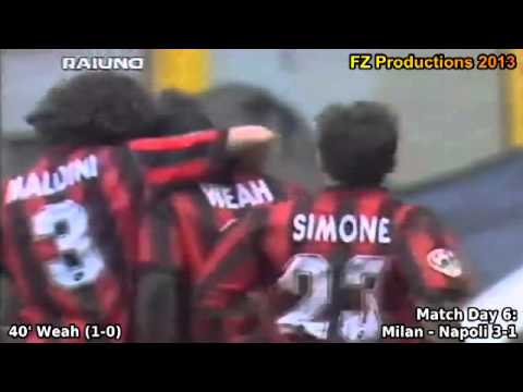 Serie A 1996-1997, day 6: Milan - Napoli 3-1 (Weah 1st goal)