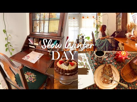 Slow Winter Day, Cozy Day, Winter Vintage Decor, Baking #slowliving #winterdecor #simpleliving #cozy