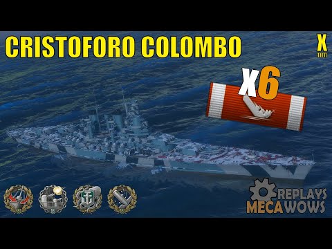 Battleship Cristoforo Colombo 6 Kills & 189k Damage | World of Warships Gameplay