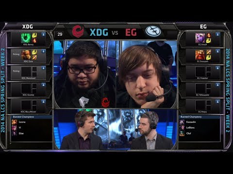XDG vs Evil Geniuses | 2014 NA LCS Spring split S4 W2D2 G1 | XDG vs EG full game HD