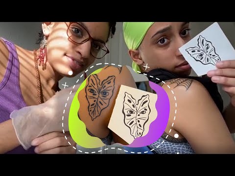 Her first stick and poke tattoo (timelapse)