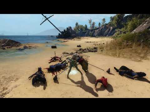 Ciri VS Ofieri Mage Fight - Playing as Ciri in Hearts of Stone - The Witcher 3: Wild Hunt (No HUD)