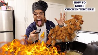HOW TO MAKE Crispy Chicken Tenders In DEEP FRYER! (THE BEST HOMEMADE TASTING RECIPE!!)