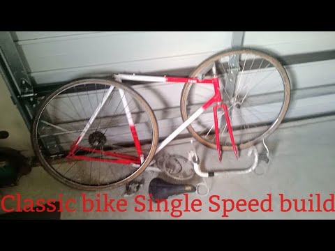 vintage road bike built into single speed bike