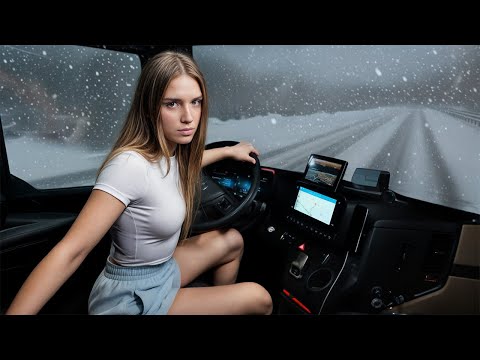 Extreme Winter Conditions - Solo Female Truck Driver Pushes Through