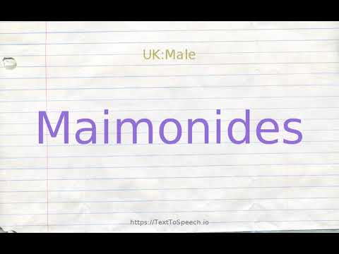 How to pronounce maimonides