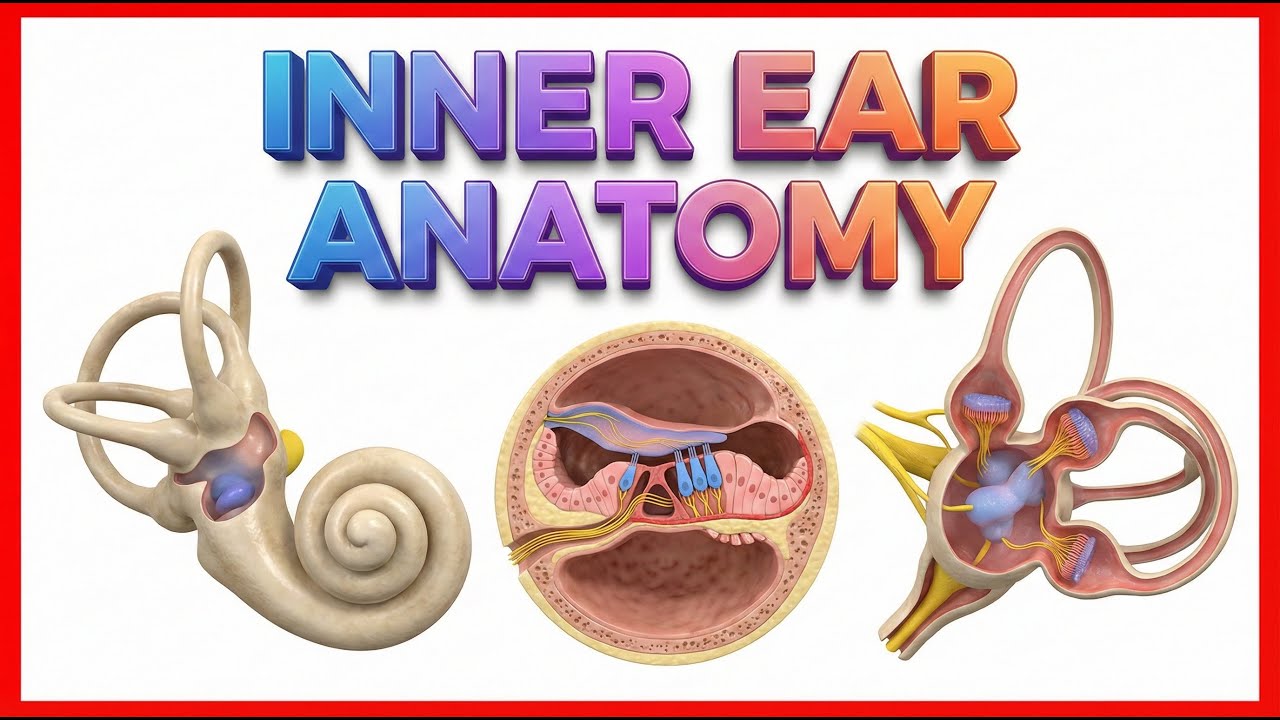 Inner ear Anatomy Animation : Cochlear component, Vestibular component, Semi-circular component