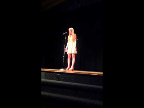 Peggy Still student Lauren Tuma sings at MS Woodstock event