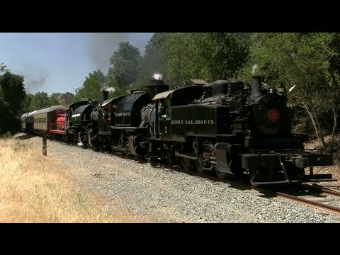 Steam Train Triple Headed With Two Steam Helpers