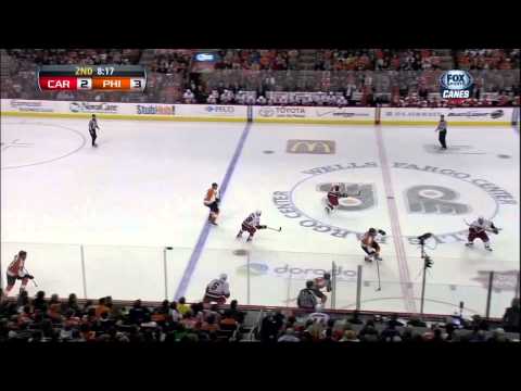 Jakub Voracek goal Feb 9 2013 Carolina Hurricanes vs Philadelphia Flyers NHL Hockey