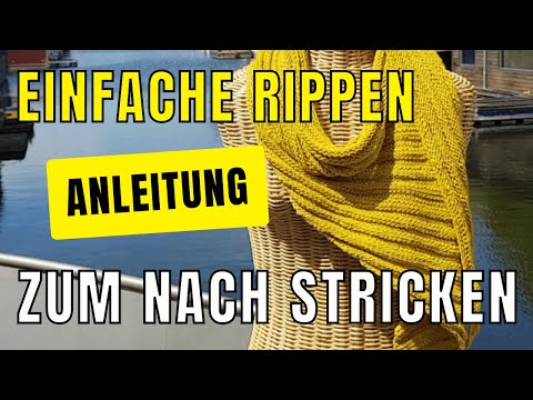 Knitting an asymmetrical ribbed shawl (1 skein) - Instructions