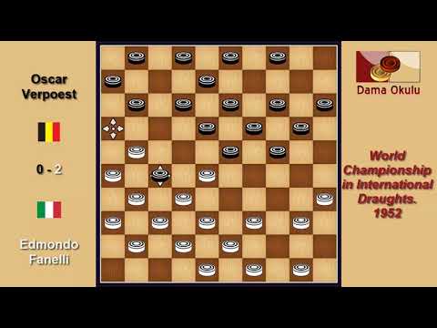 Edmondo Fanelli (ITA) - Oscar Verpoest (BEL). Draughts World Championship. 1952.