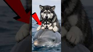 A Man’s Mistake Almost Killed a Husky Mother and Puppy — A Dolphin Saved Their Lives🐬🐶#dog #husky