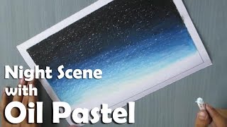 Beginners Painting | How to Paint a night sky with Oil Pastel