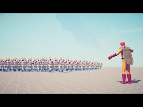 HOW MANY SUPER PEASANTS TO KILL ONE PUNCH MAN - Totally Accurate Battle Simulator