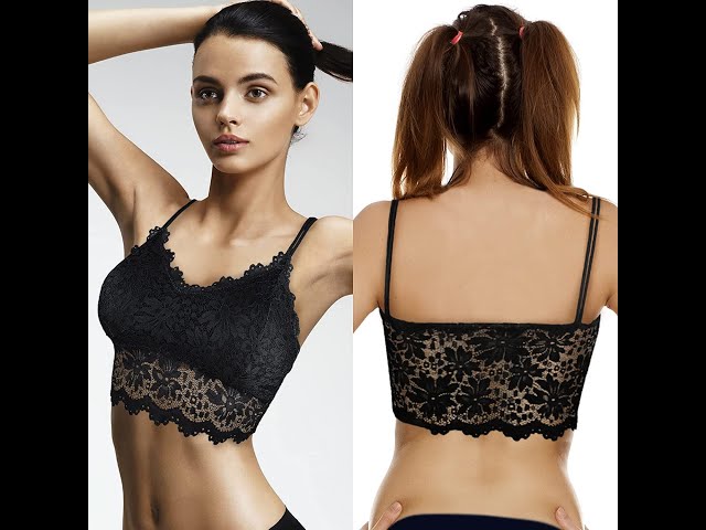 Vídeo relacionado con Duufin 5 Piezas Bralette Encaje Sujetador de Encaje Tipo Bralette para Mujer y Niña (Negra, Gris, Beis, Blanca, L-XL)