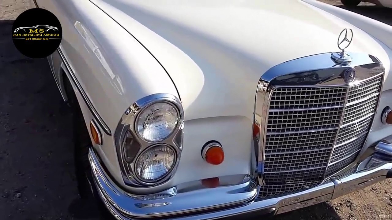 מרצדס SEL300 מנוע 6.3 V8 שנת 1970 מאספנות לאחר טיפול דיטיילינג